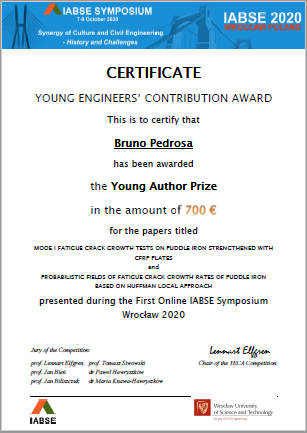 2020: IABSE Young Engineers’ Contribution Award (Bruno Pedrosa)