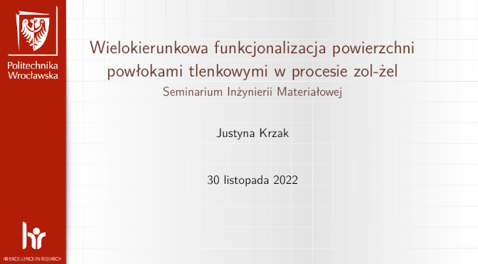 Seminarium dr Justyny Krzak